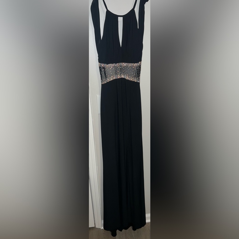 Black & Silver Prom Dress Size 1/2